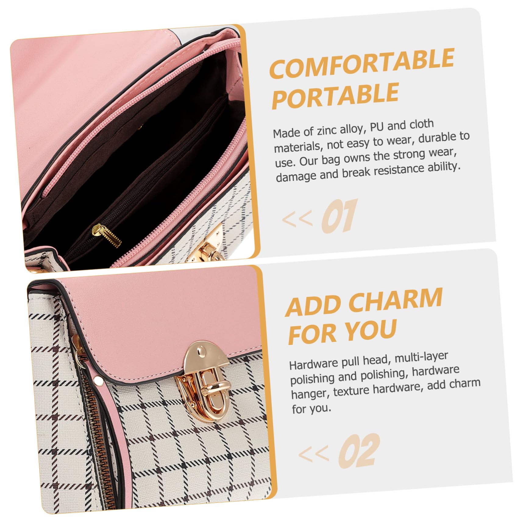 ORFOFE Bolso Bandolera Mujer Estilo Coreano Resistente y Compacto Bolso Hombro Cruzado con Capacidad para Móvil y Cosméticos Material PU y Aleación de Zinc