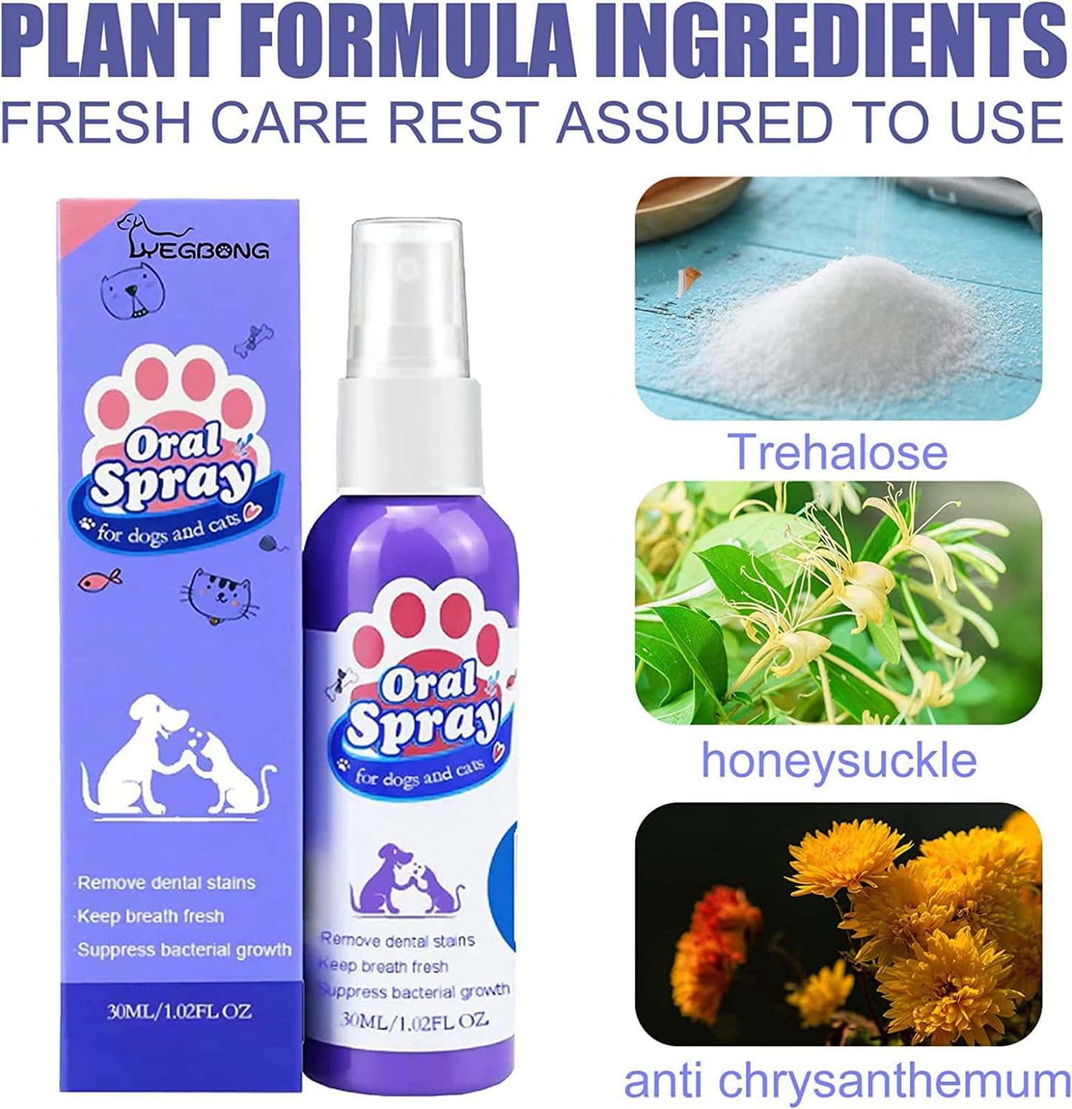 Spray de nettoyage des dents pour chiens et chats, nettoyant pour dents d'animaux domestiques, soins dentaires pour animaux de compagnie, élimination de la mauvaise haleine des animaux de compagnie,
