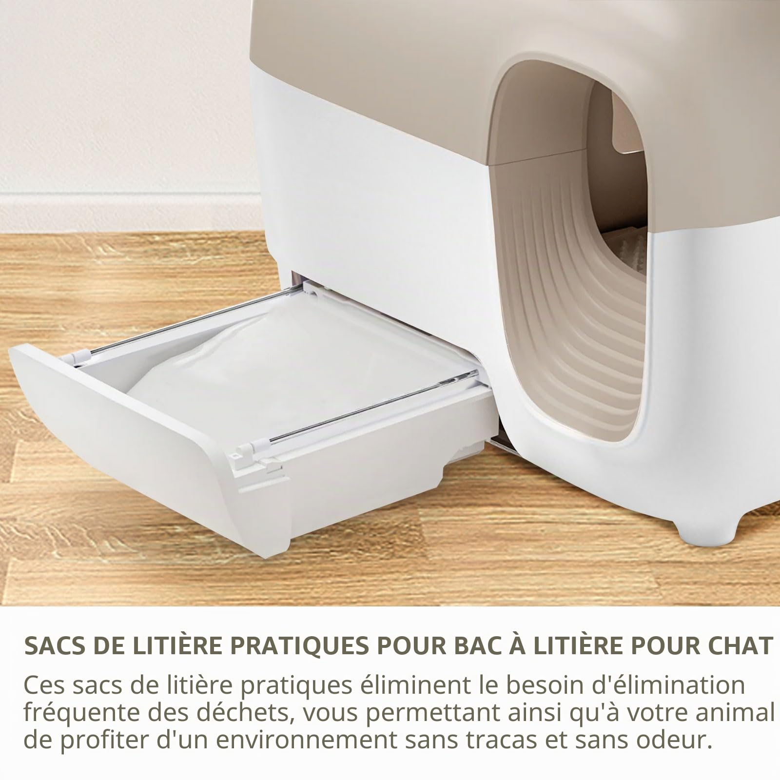 Lot de 100 sacs à litière pour chat PetSnowy Snow+ - Auto-scellants - Pour tiroir PetSnowy - Résistants aux déchirures et aux fuites