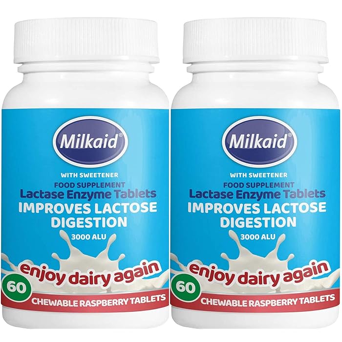 Buy 2 Pack Milkaid Lactase Enzyme Chewable Tablets for Lactose