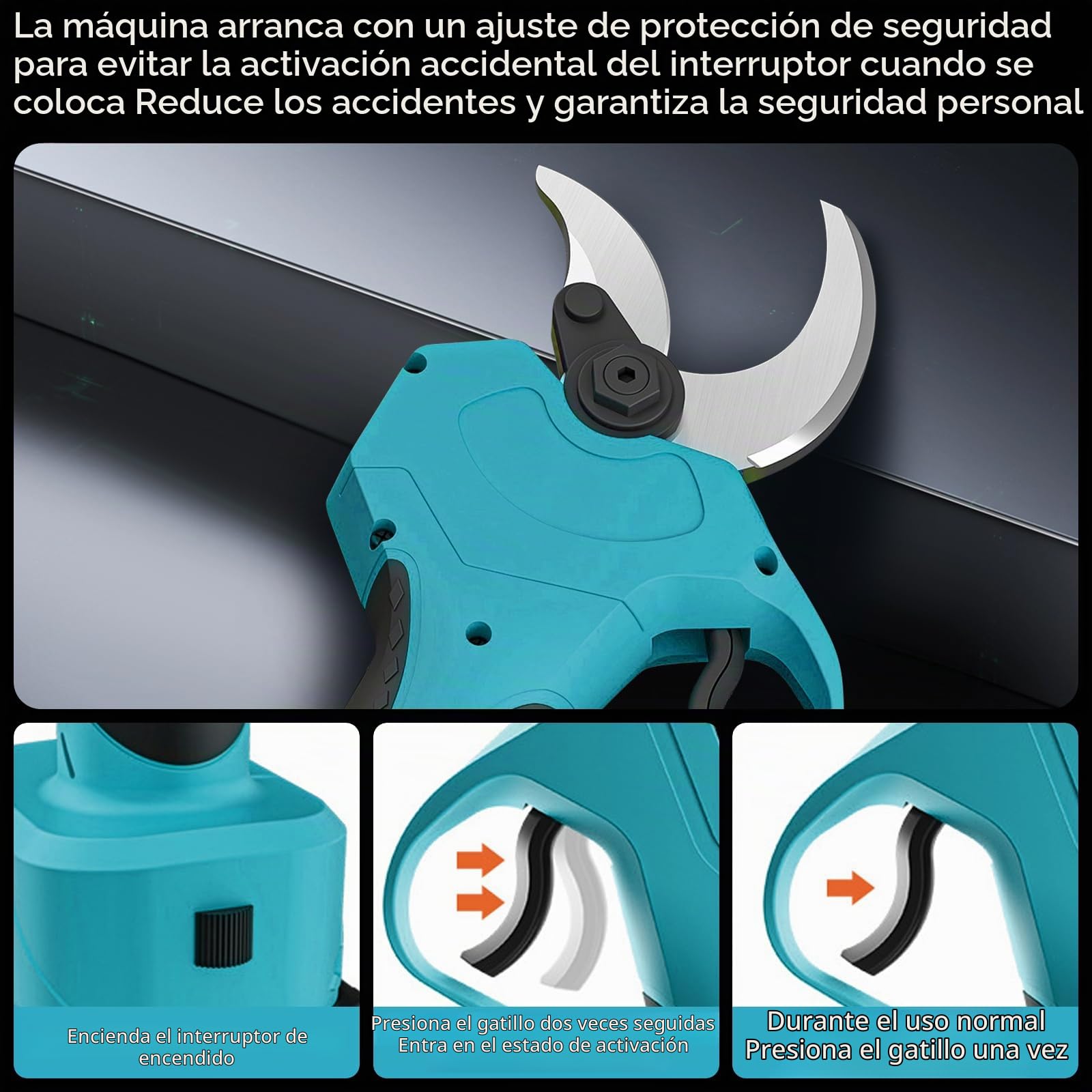 Tijera de podar eléctrica de 40MM, Tijeras de podar eléctricas Profesionales de con pértiga telescópica de 2.2 m Compatible con Makita 18V batería, Podadora Electrica/Pantalla LCD para Jardinería