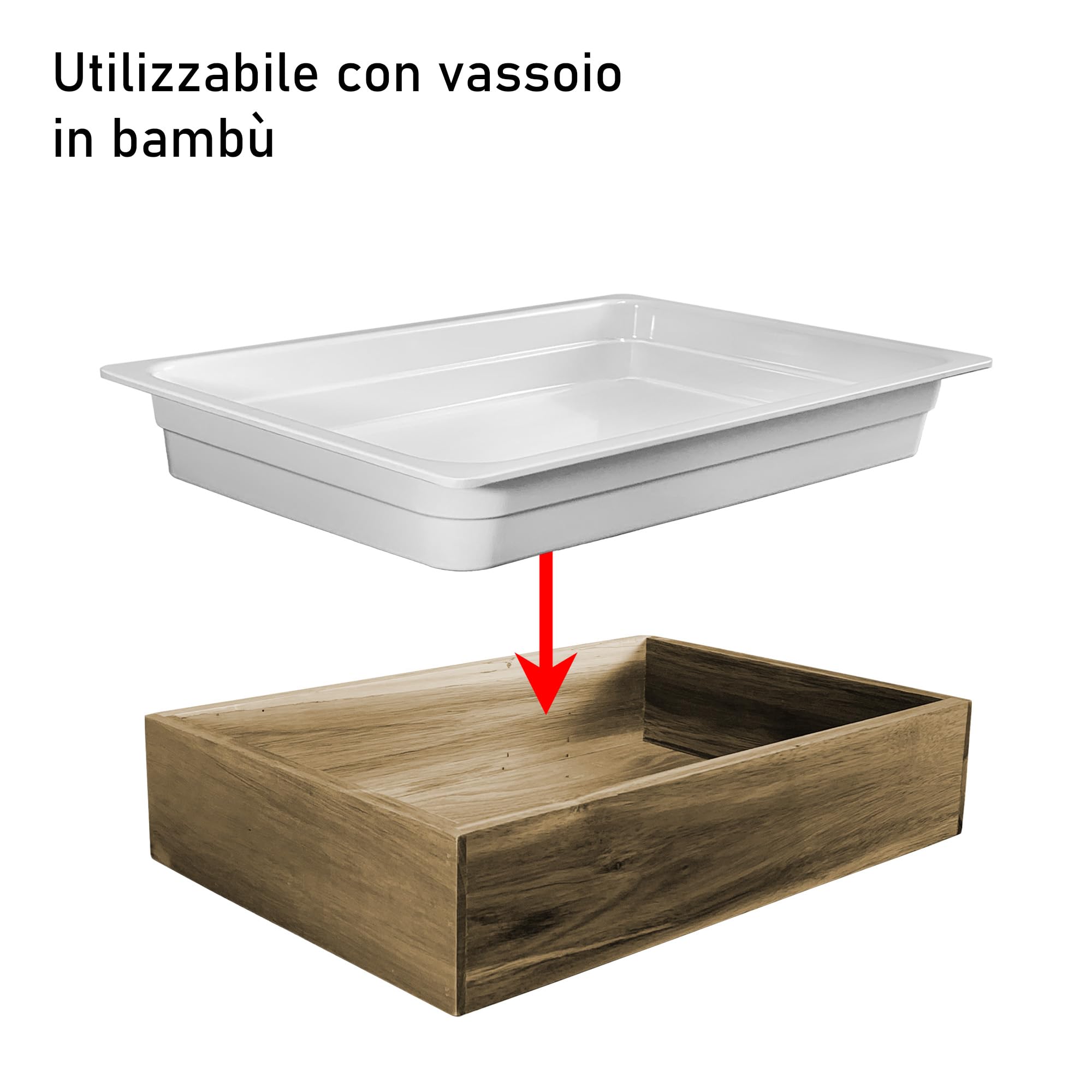 Vassoio Ambra per Buffet Colazioni Salumi Formaggi | Melamina, Bianco, 41,5x28x6 cm | Lavabile in Lavastoviglie, Termoresistente, Resistente a Oli e Grassi | Ideale per Hotel B&B Catering (2)