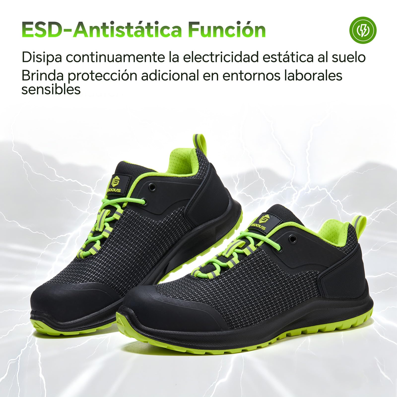 ISOOUS Zapatos de Seguridad Hombre Mujer Calzado Trabajo S3 ESD Impermeable