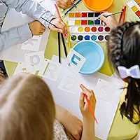 Vista 5 de 62 plantillas de letras del alfabeto de 2 pulgadas, plantillas de letras reutilizables de letras y números, plantillas de manualidades para pintar