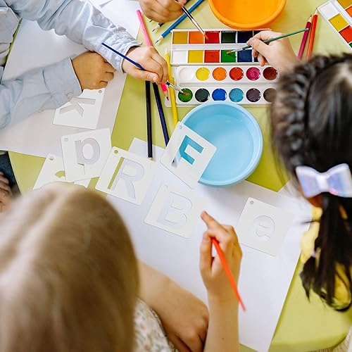 Miniatura 5 de 62 plantillas de letras del alfabeto de 2 pulgadas, plantillas de letras reutilizables de letras y números, plantillas de manualidades para pintar