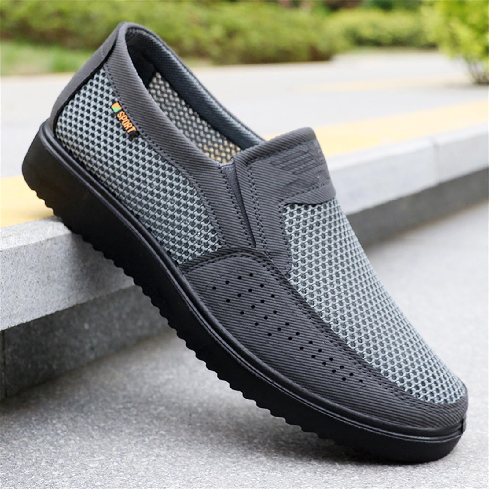 Scarpe estive in rete traspiranti, da uomo, ortopediche, extra large, per diabetici, leggere, con suola morbida, antiscivolo, comode e per il tempo libero