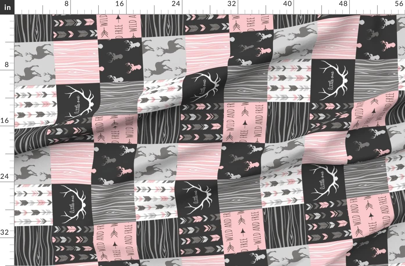 Spoonflower Fabric - Girl Woodland Wholecloth Printed on Organic Cotton Sateen Fabric by The Yard - Sewing Quilting Apparel Home Decor