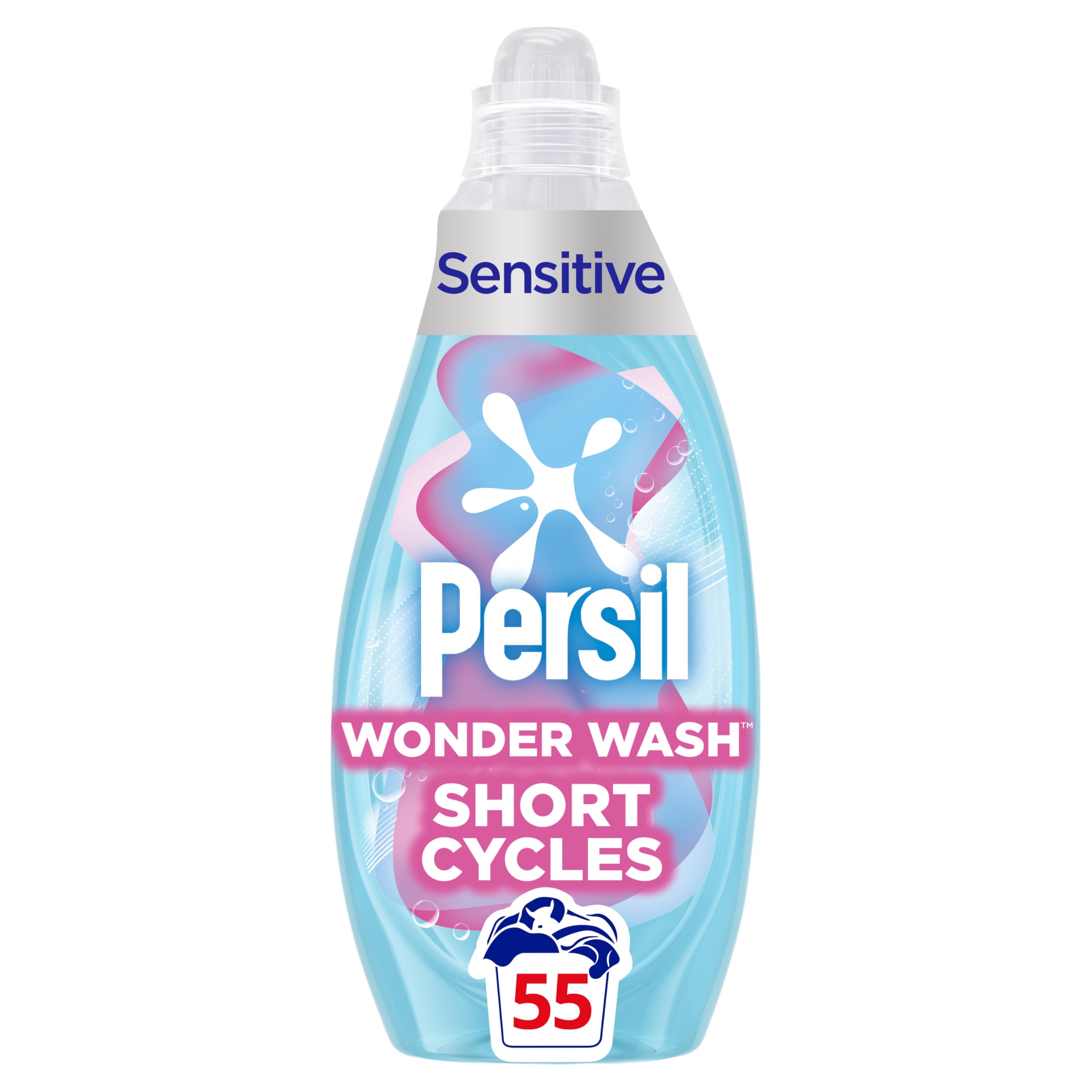 Persil Wonder Wash Sensitive* Non Bio Liquid Detergent Laundry Detergent Featuring a Hypoallergenic Fragrance Fast-Acting Formulation with a Pure Heaven Scent 55 washes (1.485 L)