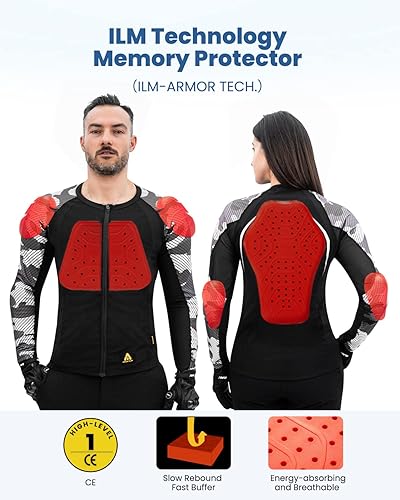 Miniatura 4 de ILM Chaqueta de motocicleta Armor Flow para hombres y mujeres de malla camisa de montar cuerpo pecho CE acolchado modelo AF01
