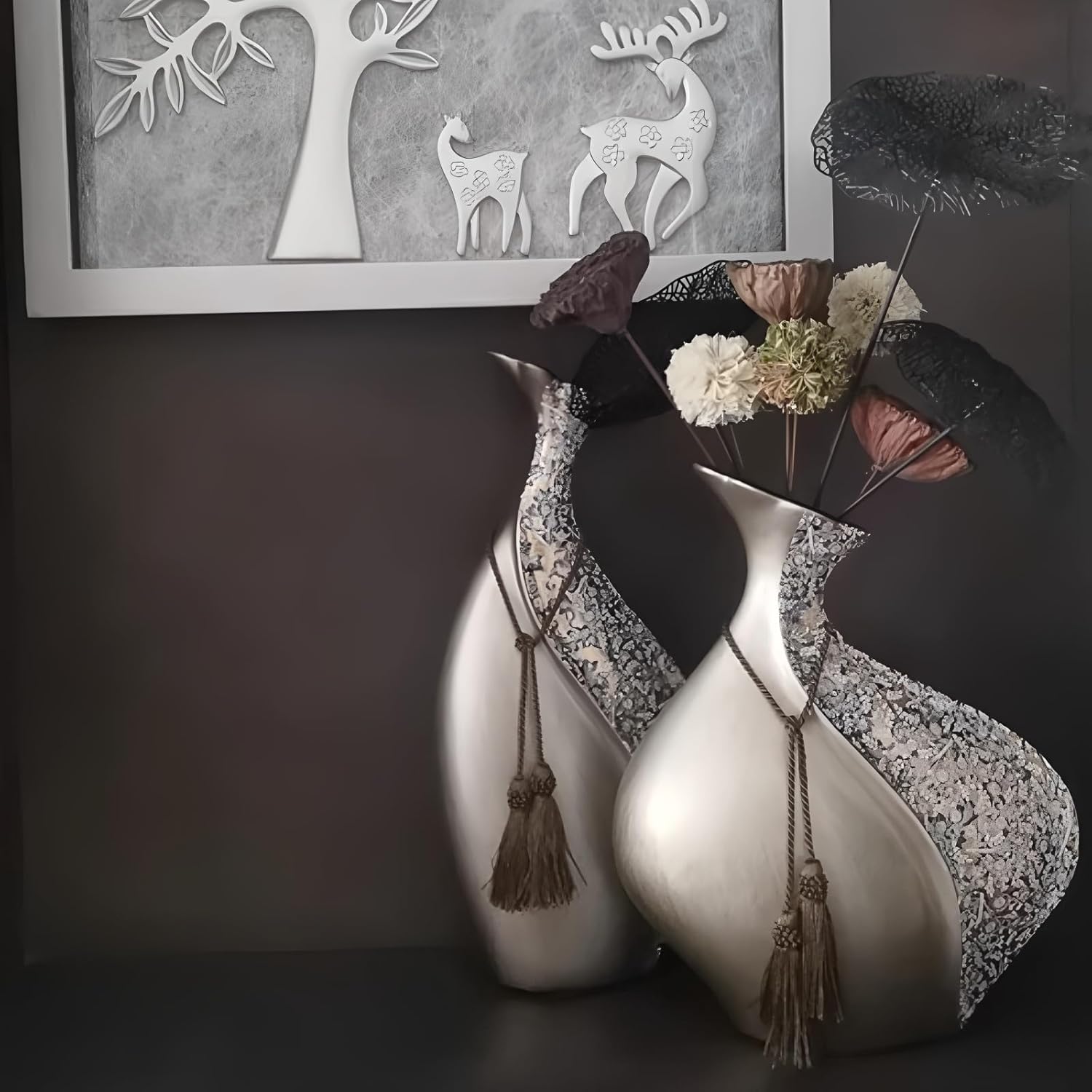 European Style Ceramic Flower Vase |15 Inch Pottery Big Boho Vase for Home Decor, Modern Decorative Vase for Dining Table,Not Suitable for Water, Suitable for Dry Flowers and Simulated Flowers - Image 8