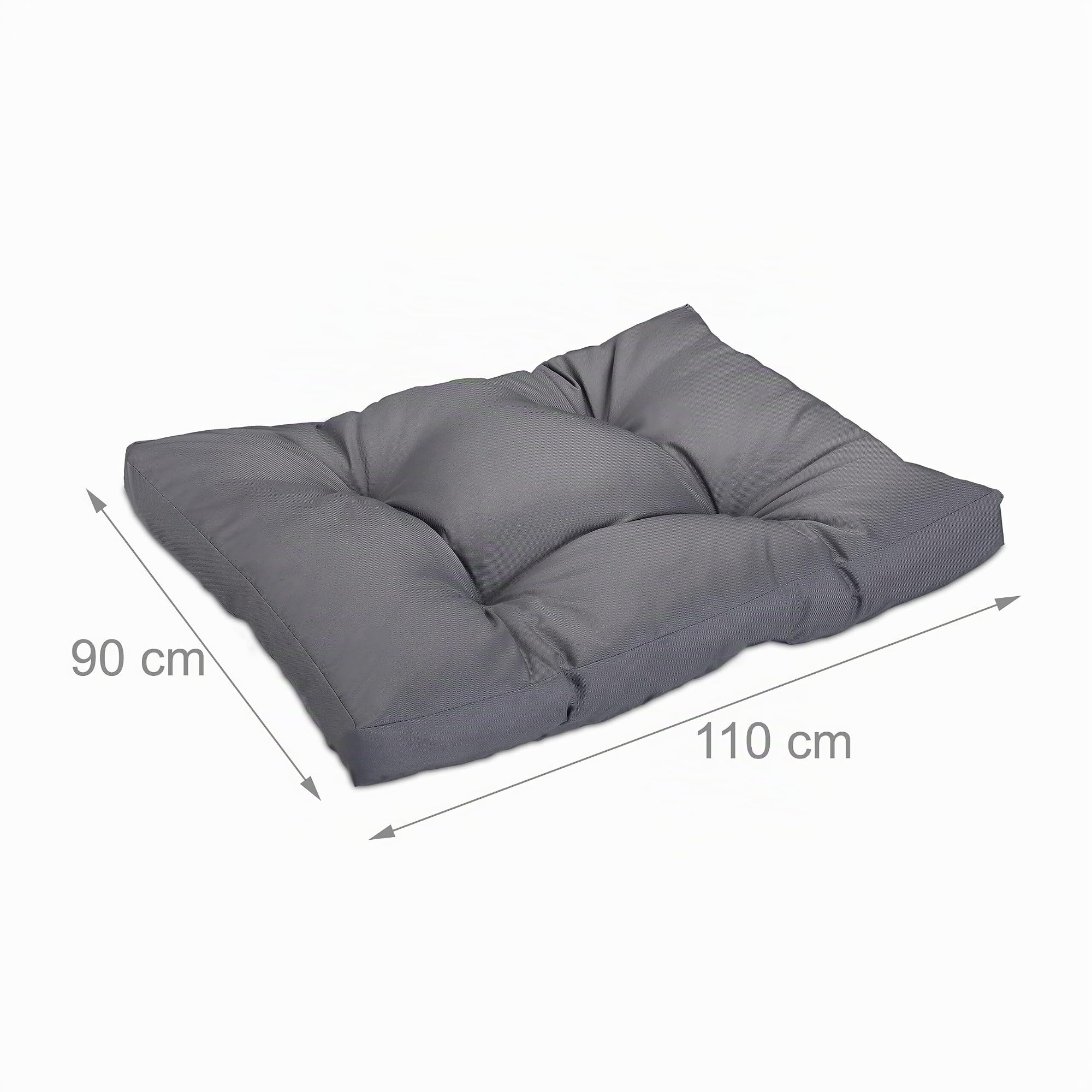 Relaxdays Cuscino per Cani, 110 x 90 cm, Lettino Morbido, Divanetto Dog Beds, Divanetto Lavabile in Poliestere, Grigio