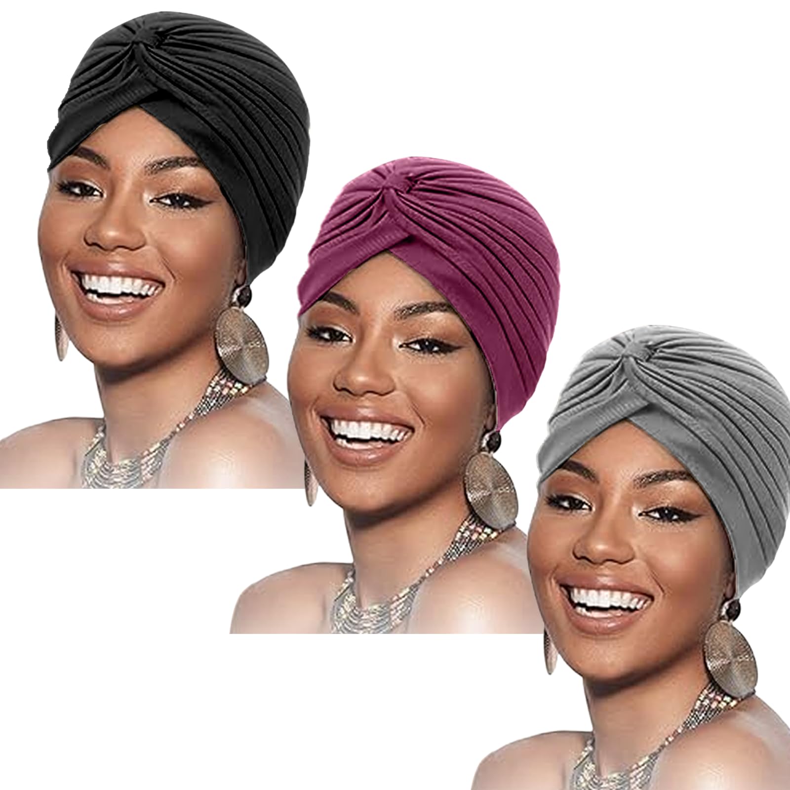 TouchUps Haarknoten-Kappe – Afrikanischer Turban, Headwrap, Elastisch, Atmungsaktiv, Einheitsgröße