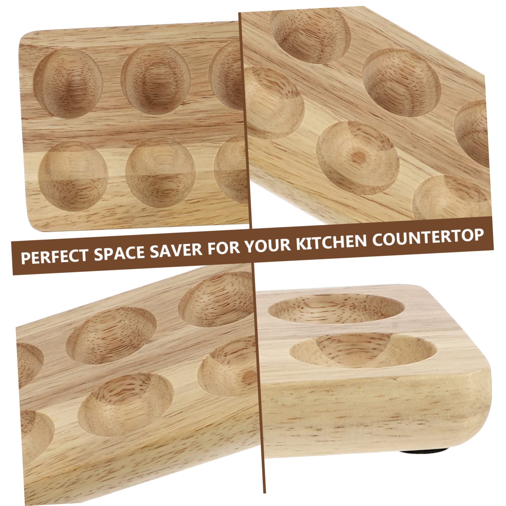 Gatuida Bandeja De Madera Para Huevos Cocinas Soporte De Cocina Para Guardar Huevos Recipiente De Madera