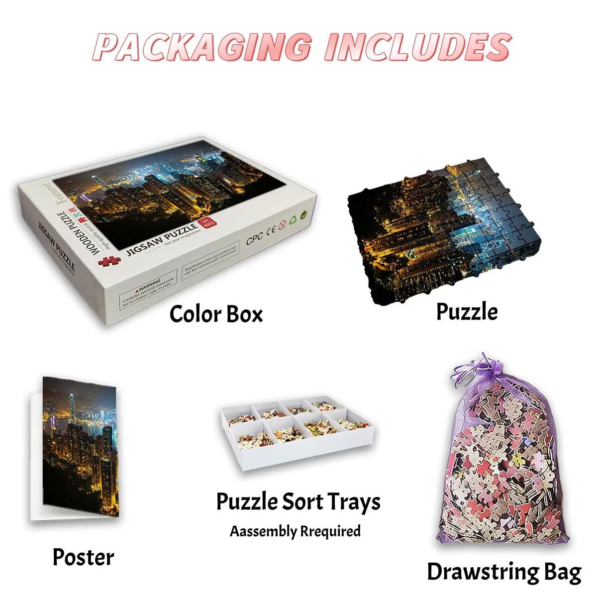 Puzzle 4000 Pezzi Paesaggi, Puzzle Adulti Citta, Puzzles in Legno con Squisita Scatola di Imballaggio, Classici Puzzles Educativi per Adulti eTutta La Famiglie, Come Regalo Uomo, Decor Casa -3729