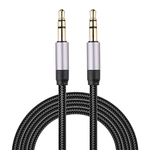VAKS Cable auxiliar de 0138in 66 pies 66ft sonido de alta fidelidad adaptador estéreo auxiliar de audio trenzado de nailon macho a macho cable