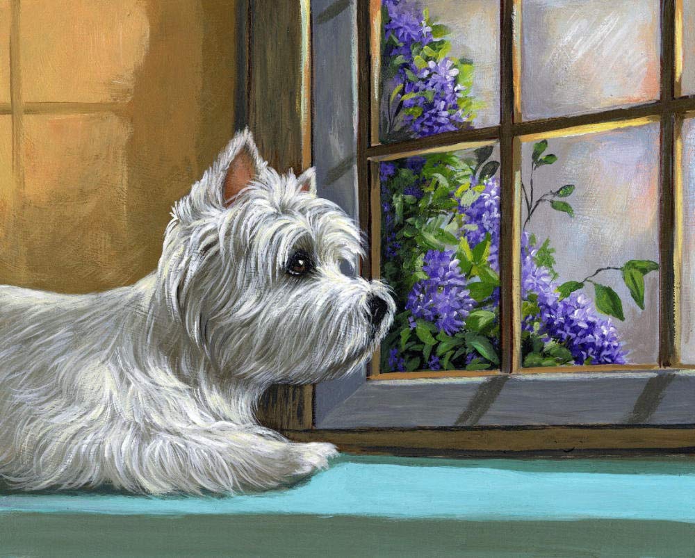 5D DIY Diamond Painting Kit Westie Dog Diamond Drawing for Adults Rhinestone Embroidery Art Home Wall Decor Full Drill