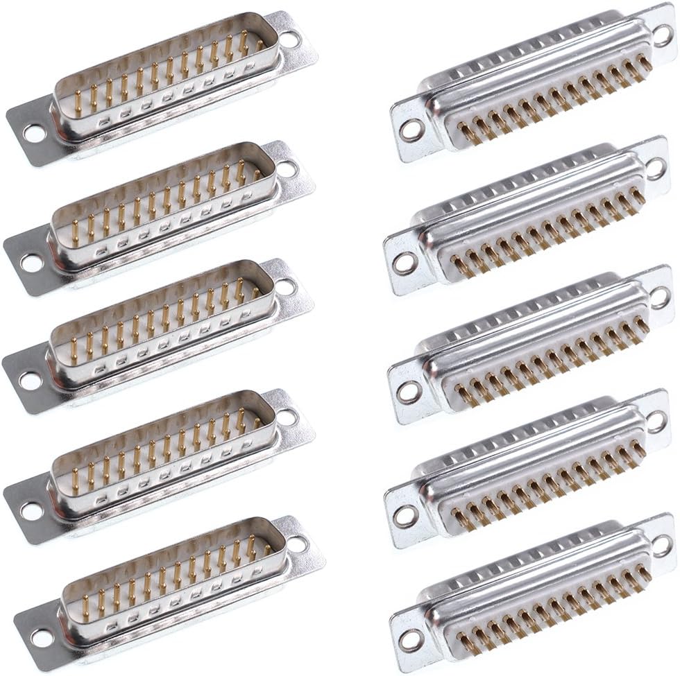Oiyagai 10pcs DB25 Solder Type Male DSub Solder Cup