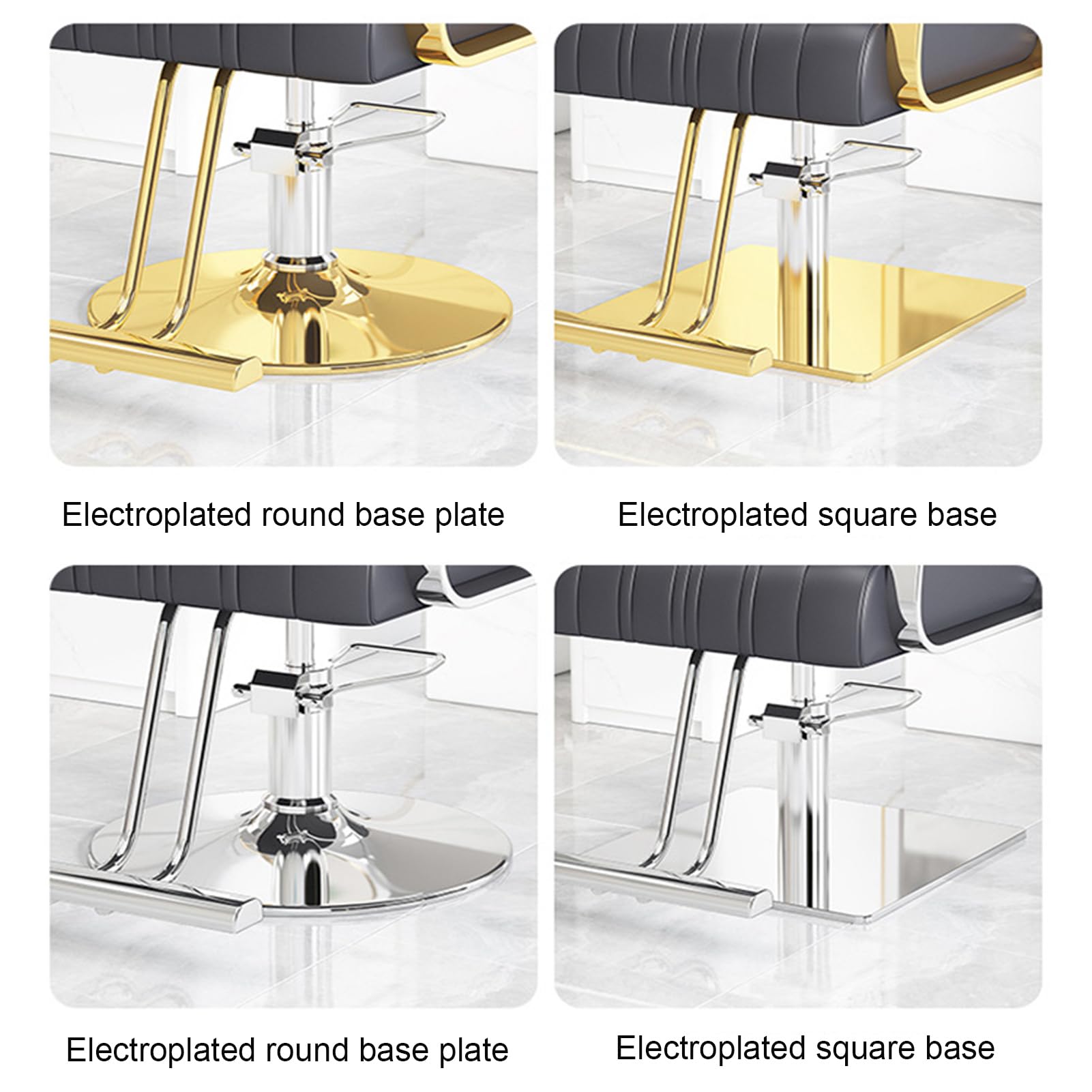 Sillón de barbería, sillón hidráulico para barbería y salón, Silla de peluquería de Alta Resistencia para salón de Belleza y SPA,Light Gray