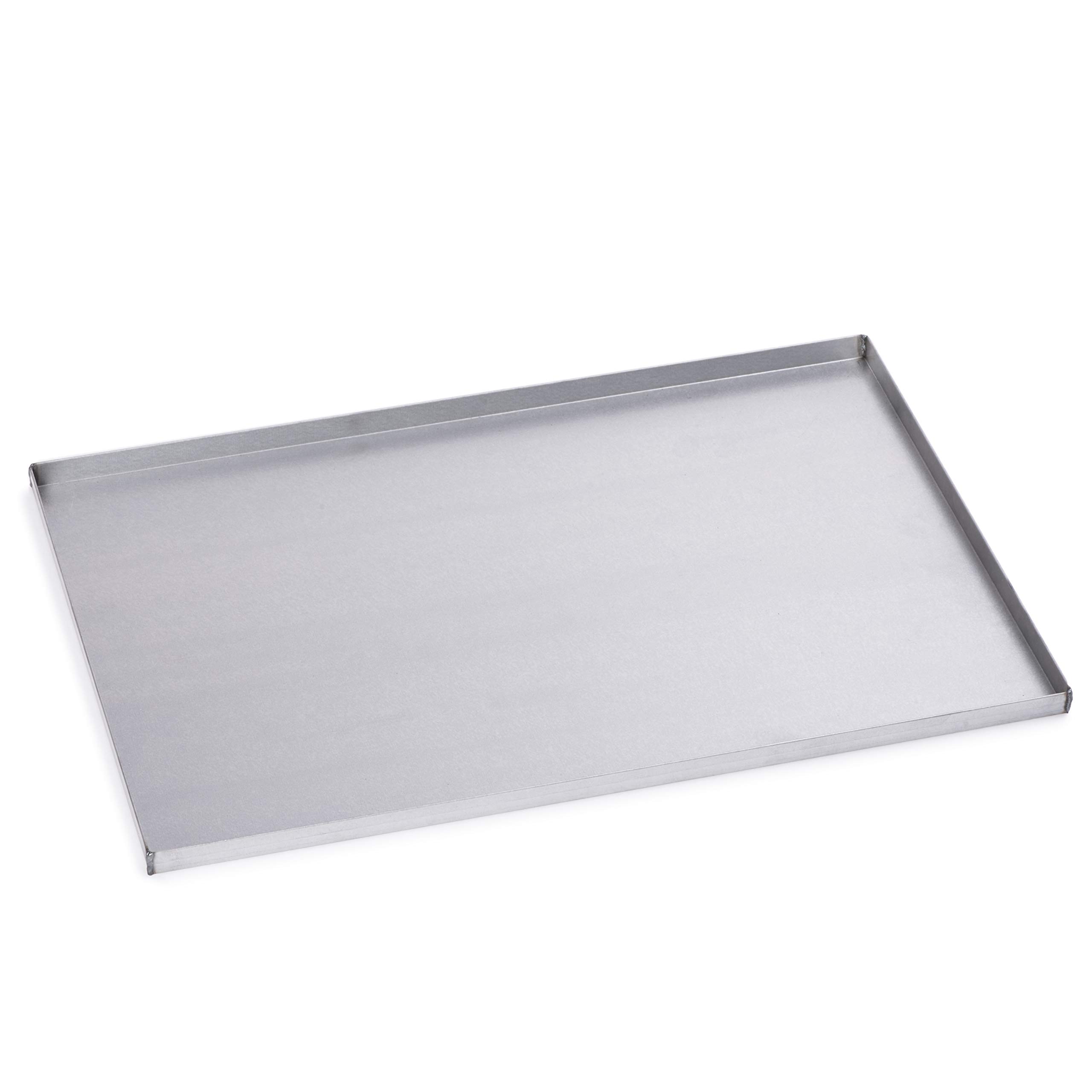 Silicon-Tech | 3 Teglie da Forno 60x40 | Lamiera Alluminata | NATURALE | Professionali | Bordo 2 cm | Senza Rivestimento Antiaderente