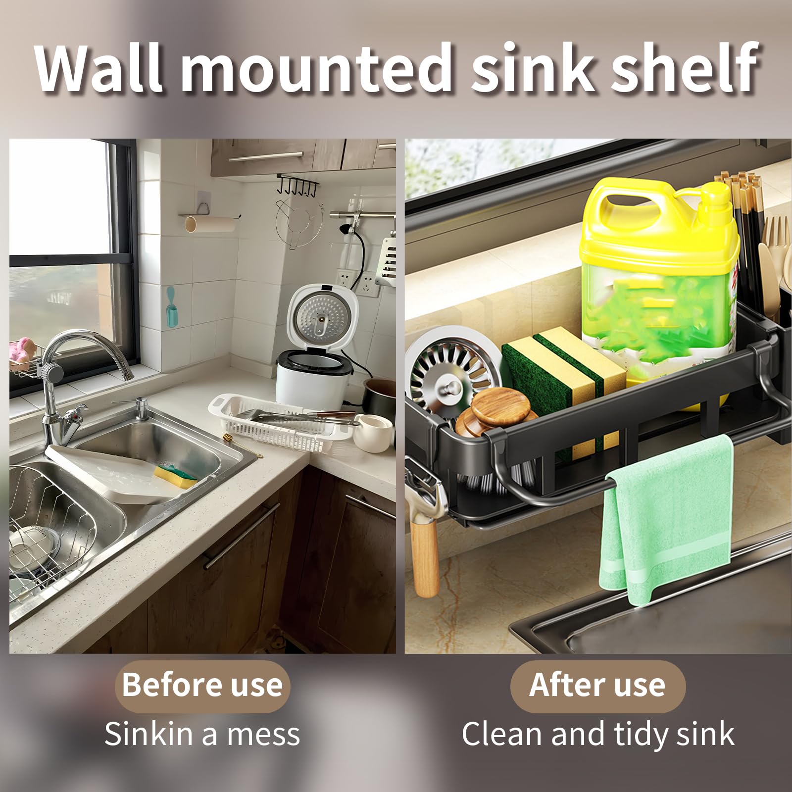 Organisateur De Cuisine Multifonctionnel, égouttoir En Plastique Pour Couverts Porte Couteaux Et Ustensiles Verte Et Argentee 23 16 25cm 91256805