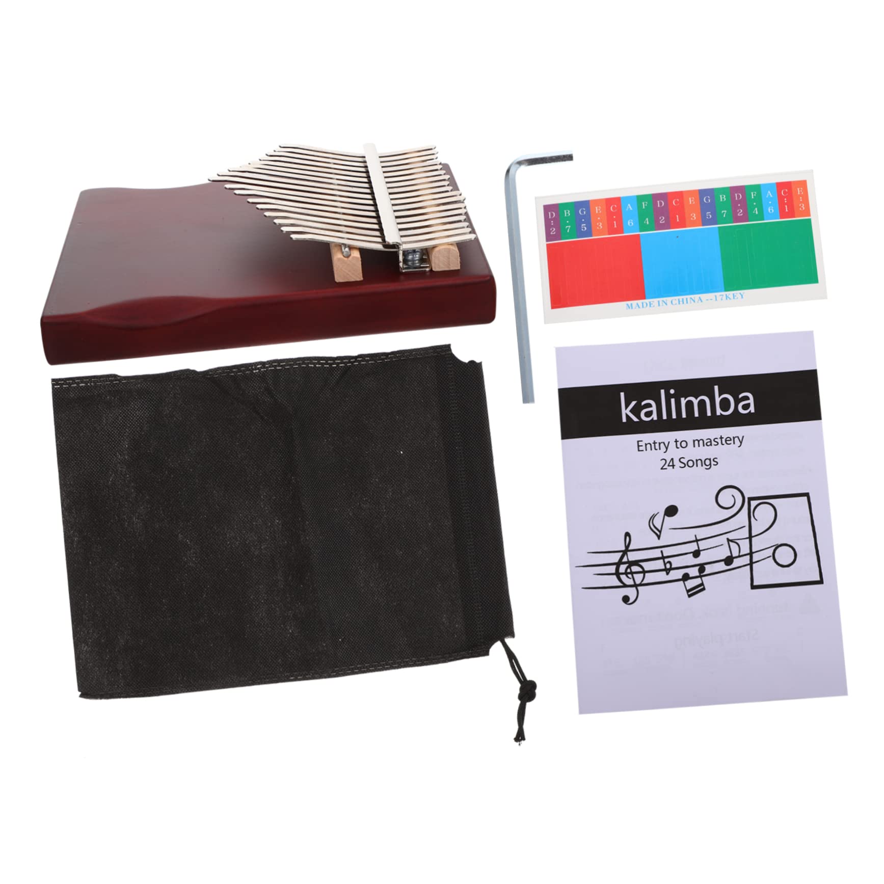 Yardwe 1 Set Tone Kalimba Finger Piano for Beginners Ergonomic Design Comfortable Polished Music Plaything for Adults Starter Instrument for Creative Learning