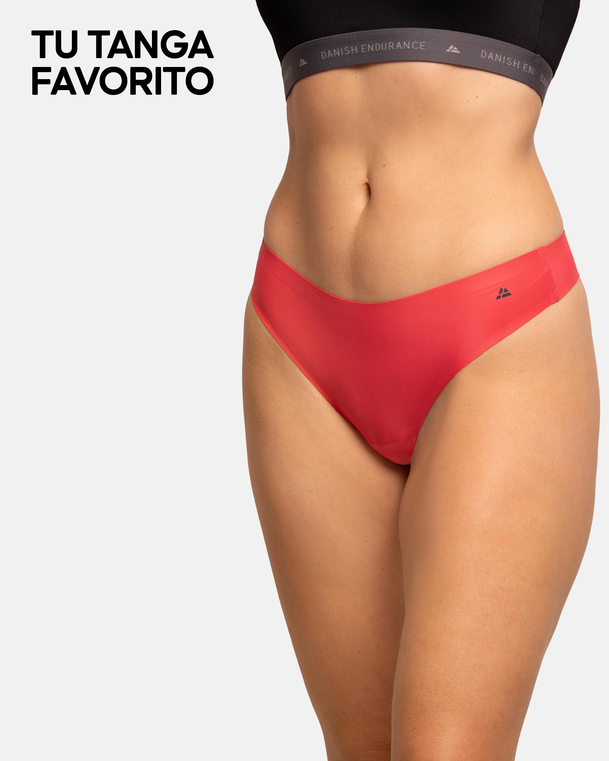 DANISH ENDURANCE Tangas Invisibles para Mujer, Sin Costuras, Corte Láser, 3 Pack