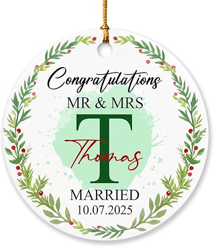 Vista 68 de Adornos de Navidad, adorno de árbol de Navidad de camión rojo, adorno de Navidad personalizado de camión rojo, adorno de Navidad de Feliz Navidad