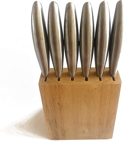 Miniatura 8 de Jean-Patrique Juego de cuchillos de cocina con bloque  Juego de 6 cuchillos de acero inoxidable con soporte de madera  Aptos para lavavajillas,
