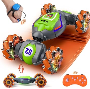 QXHOL Gesture Sensing RC Stunt Car, 4WD Remote Control Cars Toys | 2.4Ghz Hand Control Drift Car with Lights Music for Boys 6-12 Year Old, Best Birthday Gifts for Kids