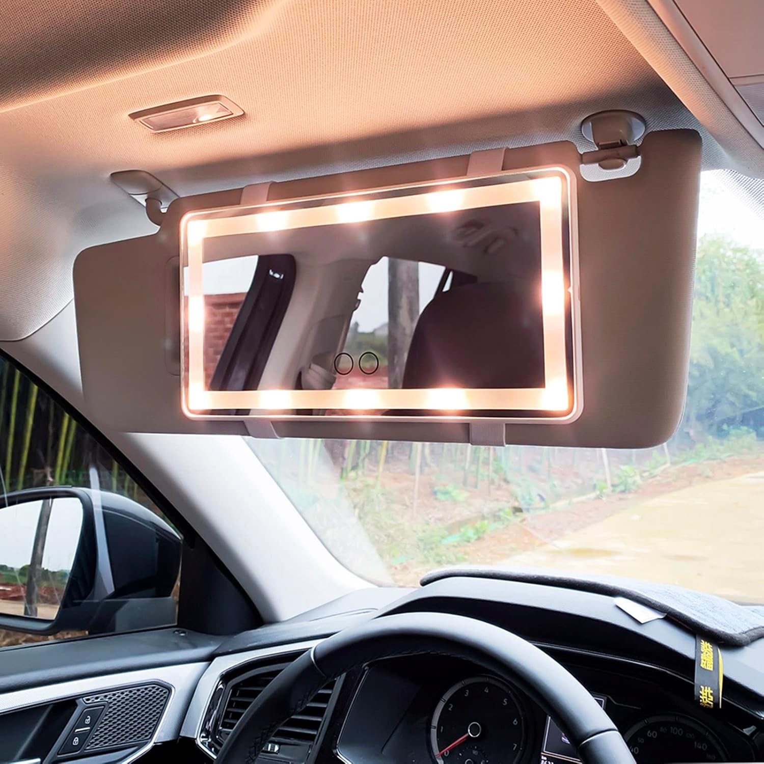 Feisate Miroir Voiture LED: Éclairage Parfait, Maquillage Impeccable, Sécurité Optimale - Image secondaire