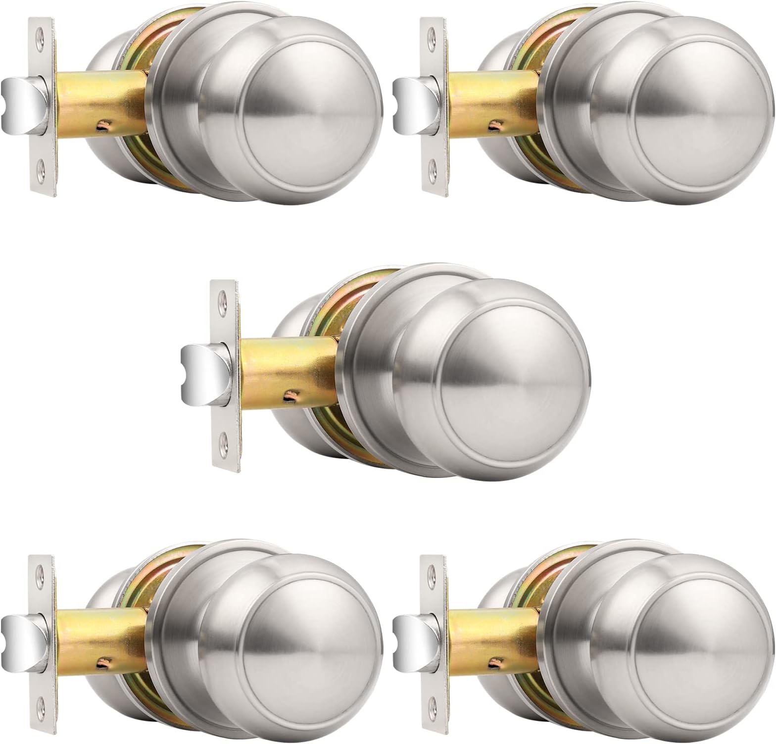Probrico(5 Pack Passage Door Knobs and (3 Pack) Privacy Door Knobs