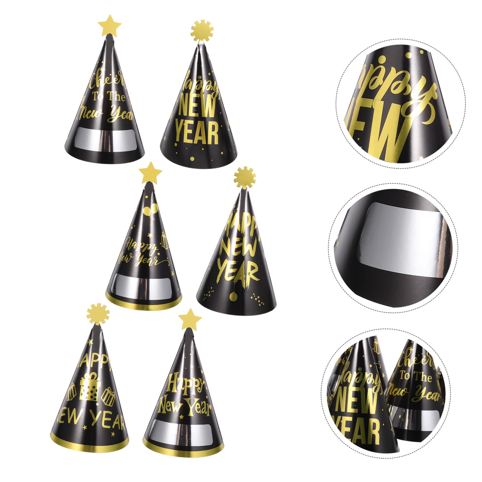 BESPORTBLE 60 Piezas Sombreros Cono para Fiesta de Año Unidades Decoración Ligera y para Celebración y Disfraces