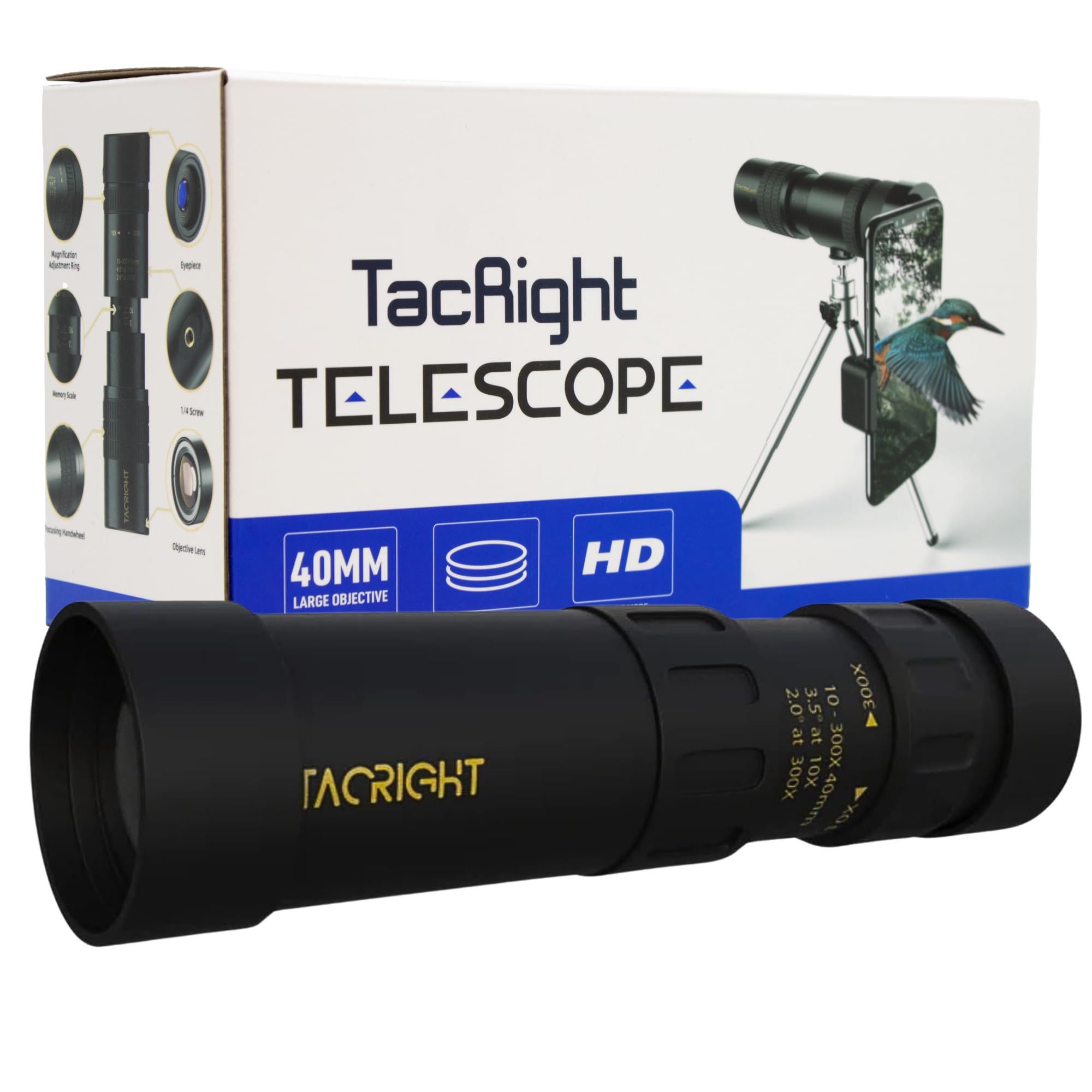 Amazon.com : TacRight Monocular Telescope | High-Powered Telescope