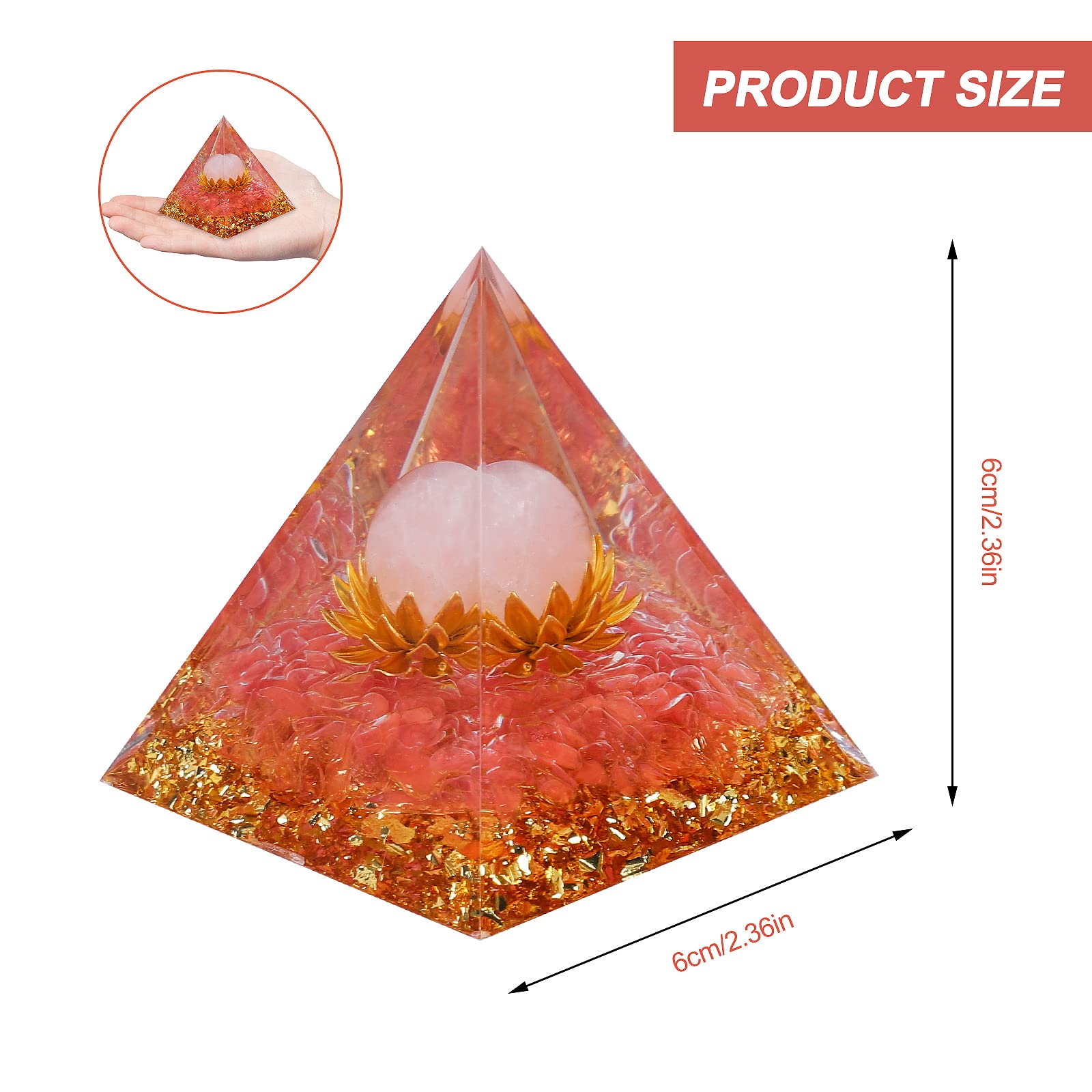 Amazon.co.jp: [PINK GLOWING STONE] オルゴナイト ピラミッド 置物