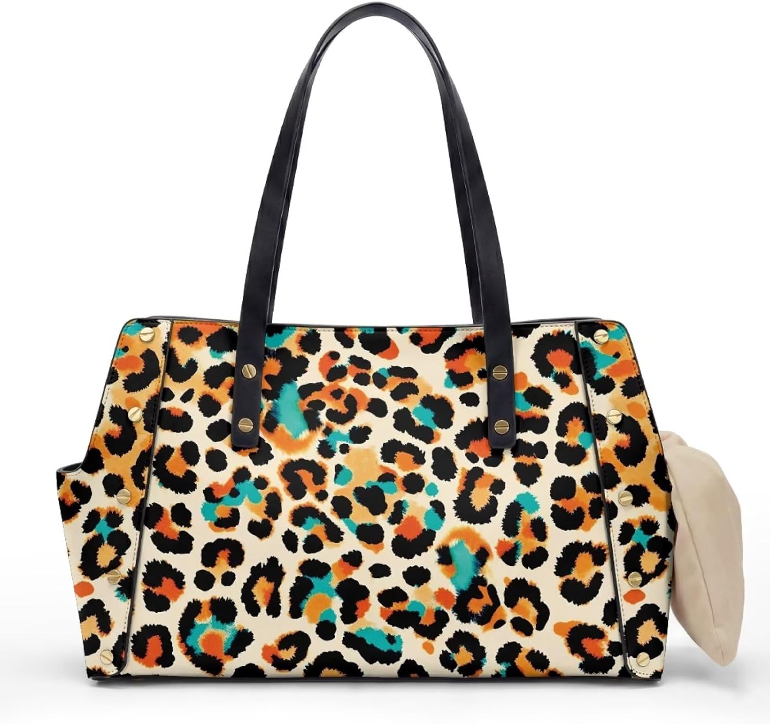 Leopard Print Dog Purse Carrier Fashion Stylish Small Pet Carrier Lightweight Dog Shoulder Bag Comfortable Puppy Carrier with Large Pockets for Small Dogs Cats Travel Shopping Daily Use