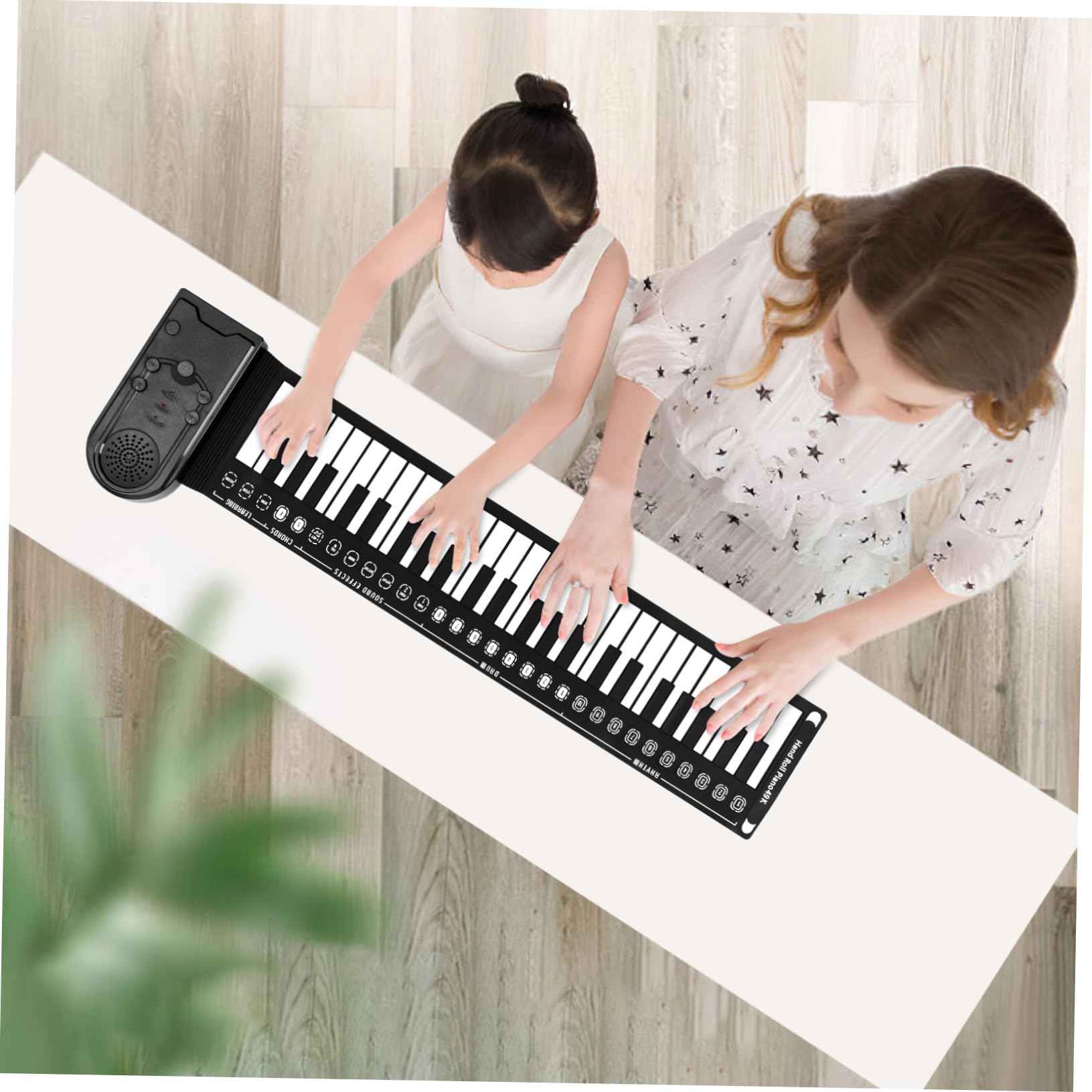 Pianoforte Arrotolabile 49 Tasti, Tastiera Elettronica Portatile | Nero in Silicone, Altoparlante Integrato e Registrazione/riproduzione, Cavo USB Dc 6v e 3 Pile Aa Escluse