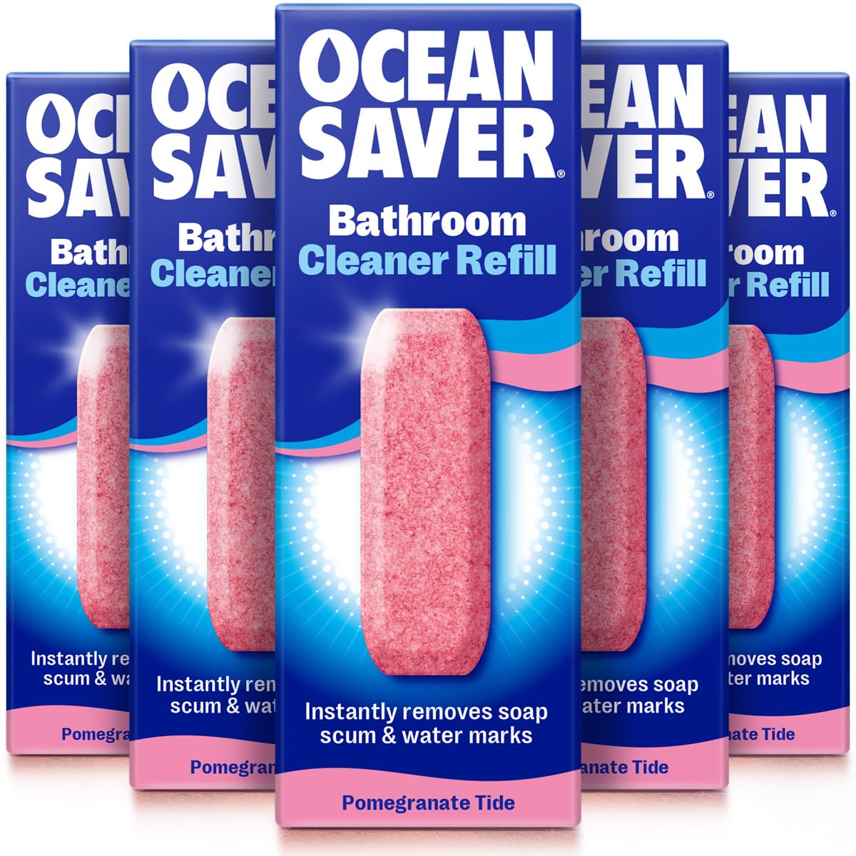 Eco Multi-Surface Bathroom Cleaner - 6x 10ml Refills | Powerful Just Add Water Toilet, Sink & Shower Watermark & Cleaning Spray | Plant Based, Plastic & Cruelty-Free | Pomegranate Scent