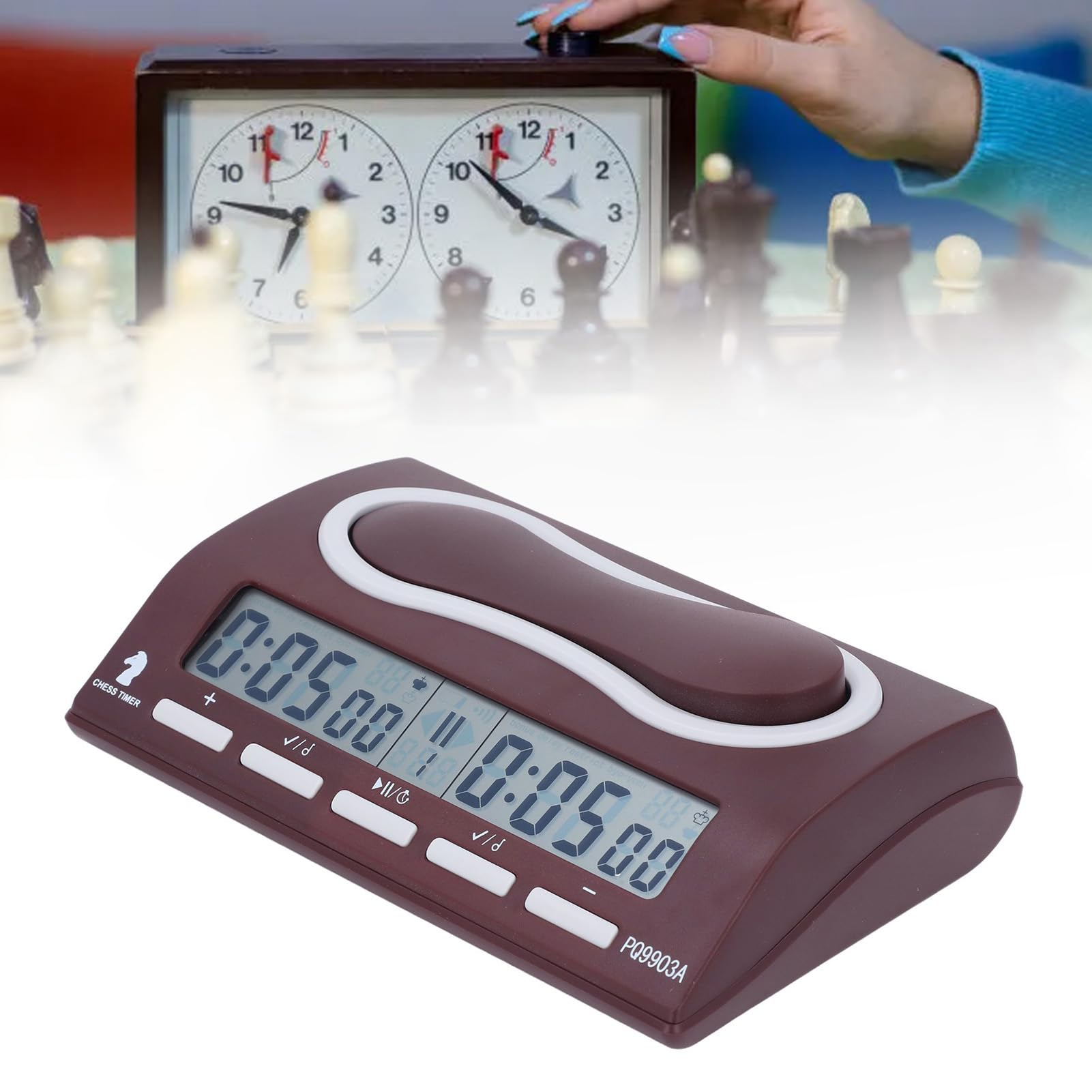 Digitaler Schachuhr-Timer, Professionelle Multifunktions-Schachuhr, Bonus-Verzögerungsmodus-Countdown mit Vintage-Schönheit, Kombiniert Präzise und Retro-Ästhetik