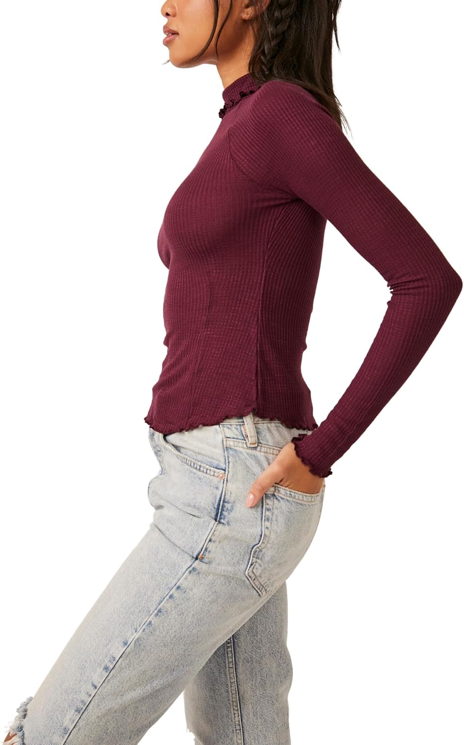 Free People Make It Easy Thermal Precious Wine XS (Women's 0-2)