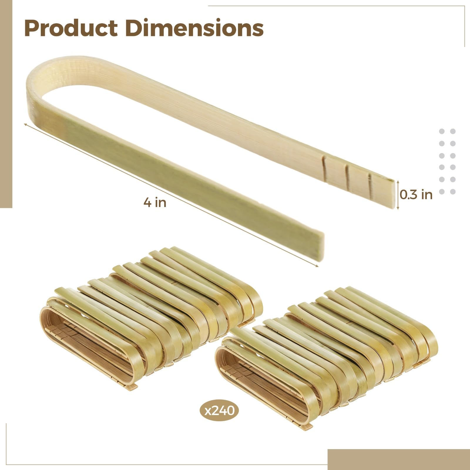 Lot de 200 mini pinces en bois, 4 pouces, bois naturel, embouts antidérapants, pinces jetables compactes pour toast, pain, snacks, thé, amuse-bouches, maison, restaurant, fête