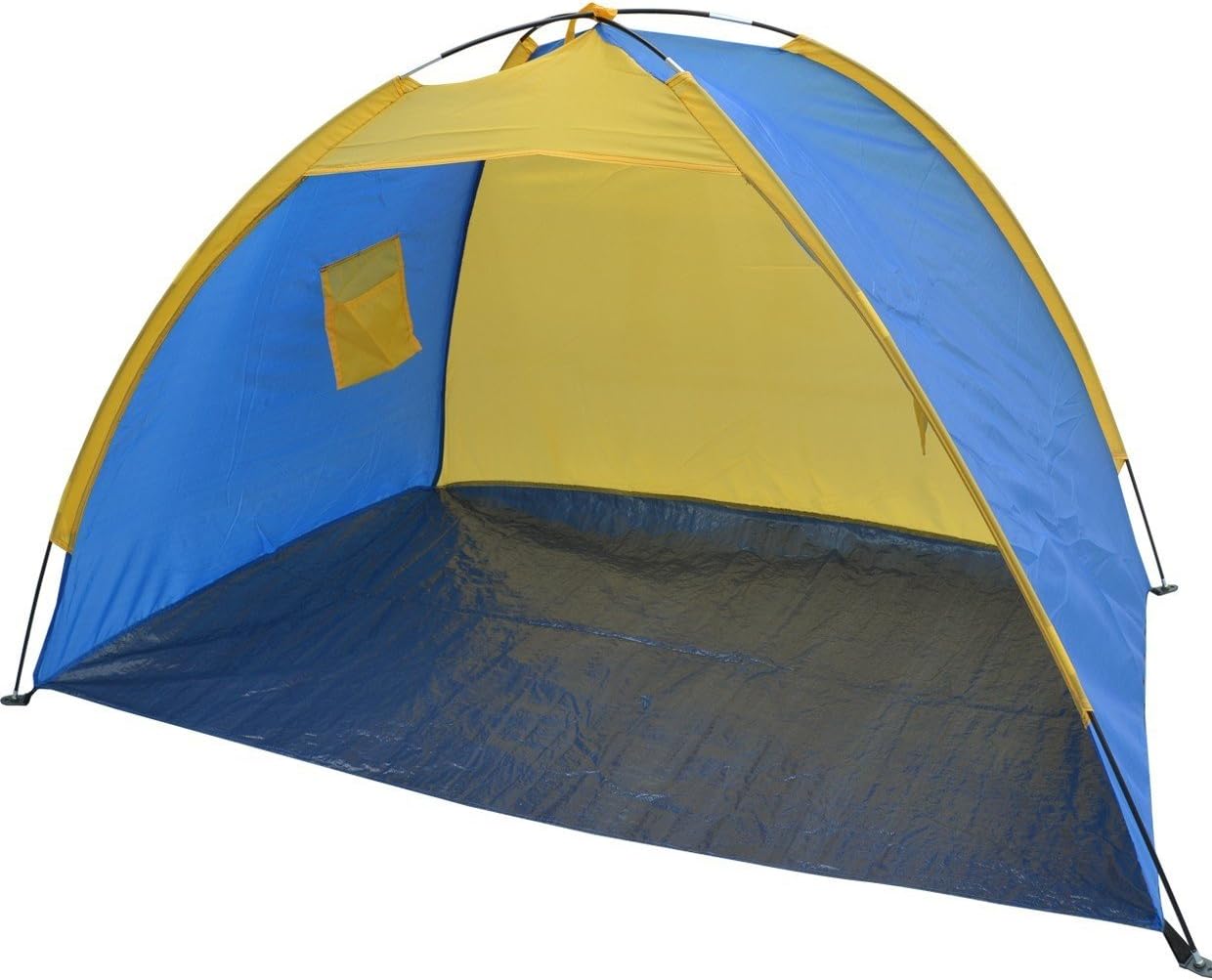 Strong Camel Portable POP UP Beach SHELTER Sand Tent Sun Shade Outdoor-Dark Blue with Yello