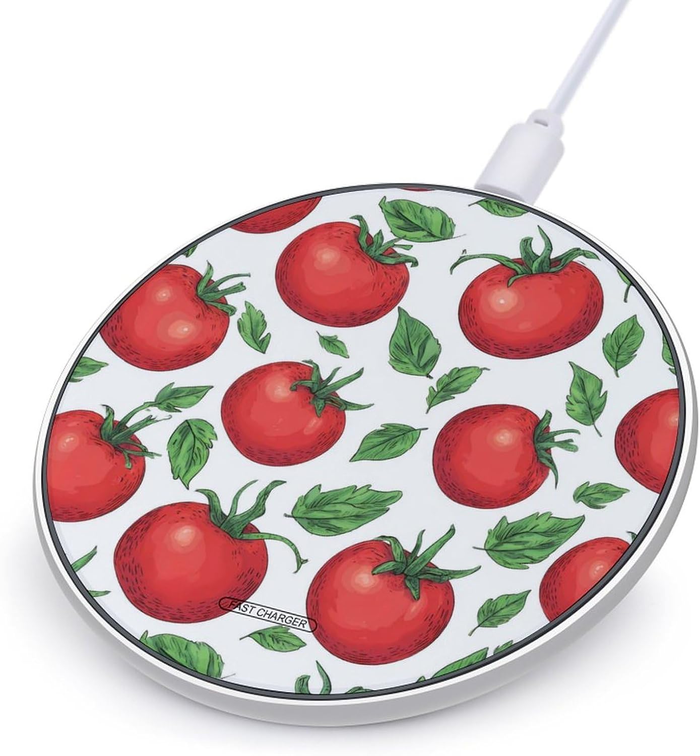 Cartoon of to-mato Charger Pad 10W Max Fast Charging Portable Charging Station Compatible with iPhone