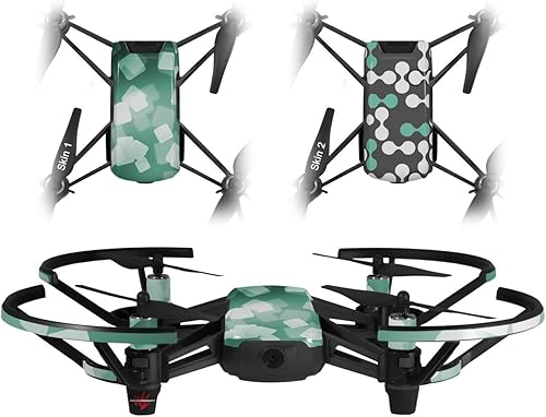Paquete de 2 calcomanías para DJI Ryze Tello Drone Bokeh Squared Seafoam Green Drone no incluido