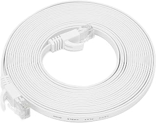 Cat 6 Ethernet Cable Gigabit Network Cable RJ45 Interface 8 Twisted Pair Network Jumper Flat Copper Wire for Routers Computers Swap TV Boxes (15m)