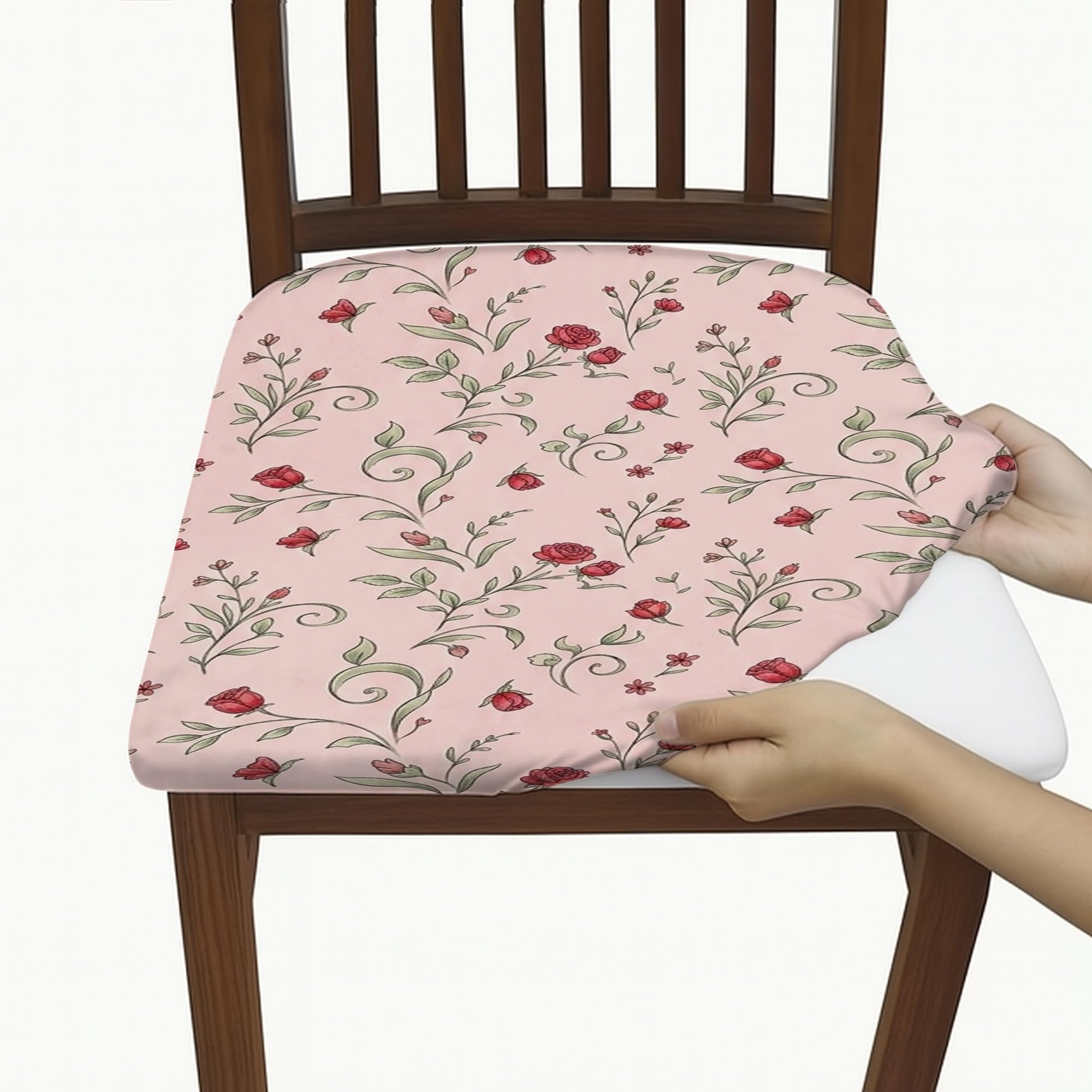 Housses de salle à manger et d'hôtel : lot de 6 protections extensibles motif floral
