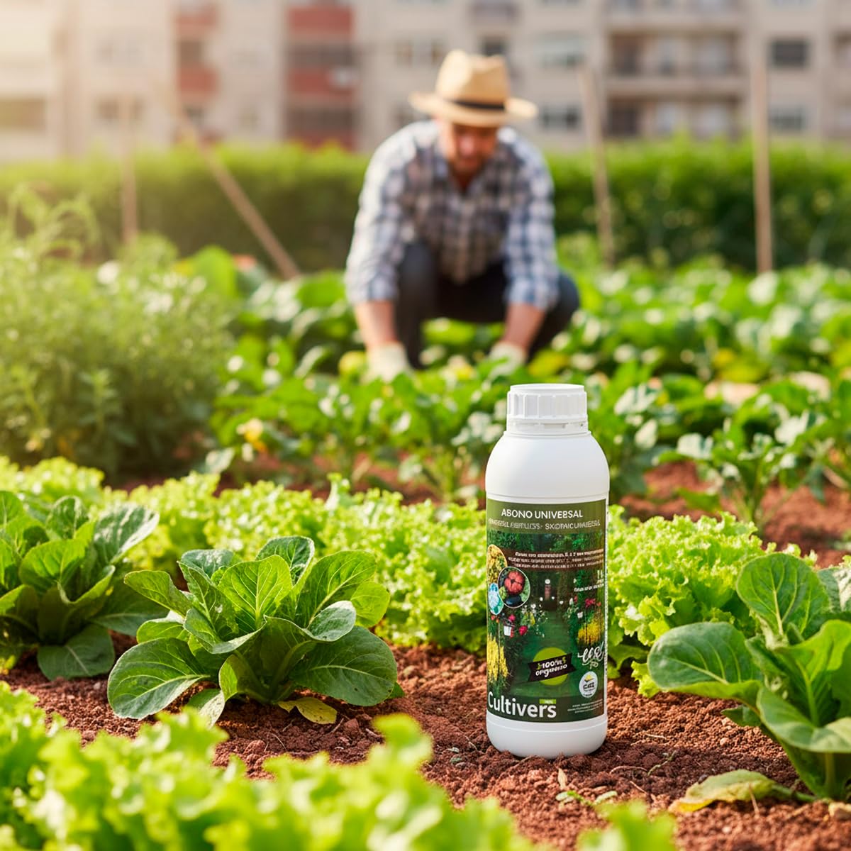CULTIVERS Fertilizante Universal Ecológico Líquido 10 L | Abono NPK 4-1-7 con Aminoácidos y Micronutrientes (B, Cu, Fe, Mn, Mo y Zn) | Uso en Huerto, Jardín y Plantas, Apto Agricultura Ecológica