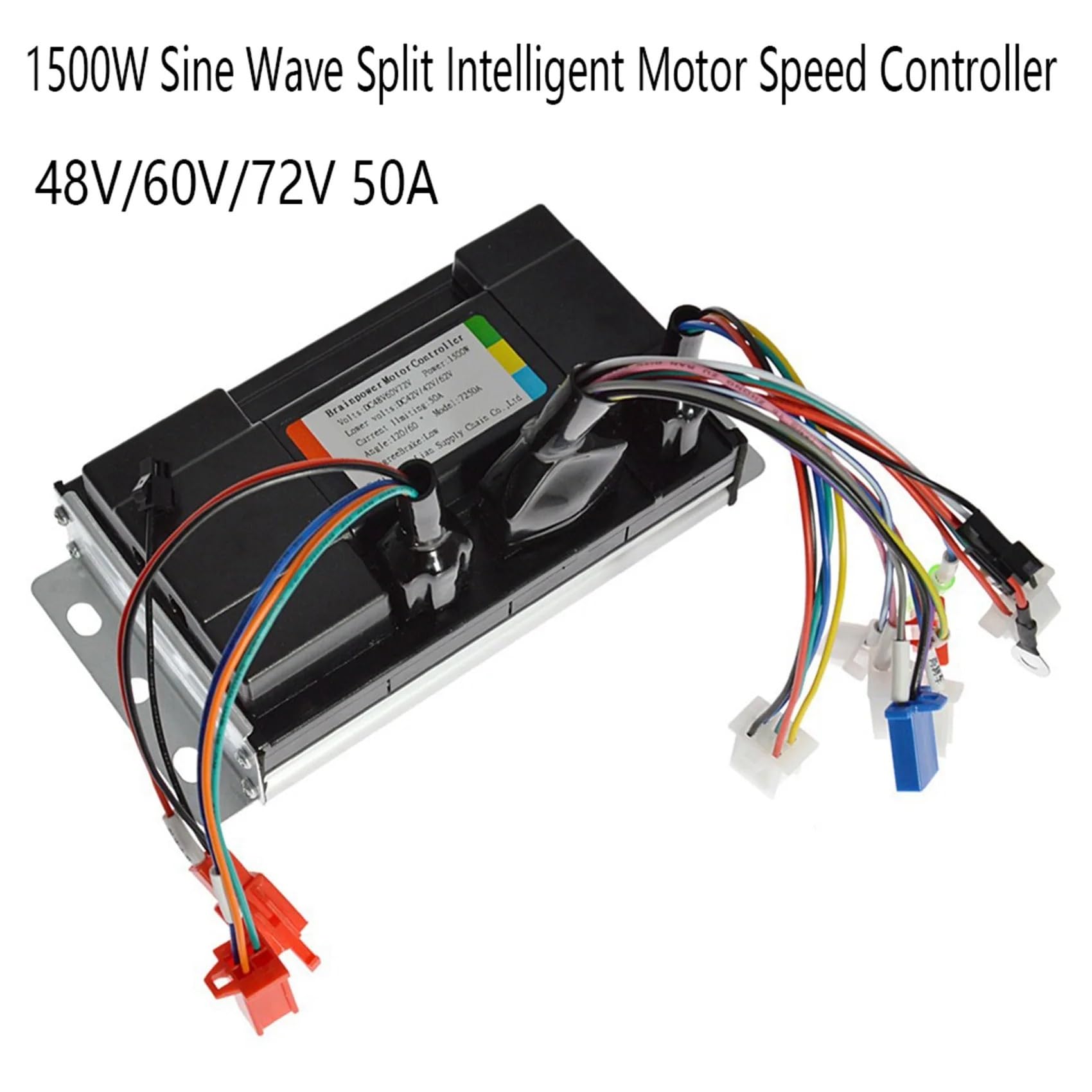 Centralina Monopattino Elettrico 48V/60V/72V 50A Controller for Bici Elettrica 1500W Regolatore Di Velocità Del Motore Intelligente Diviso A Onda Sinusoidale