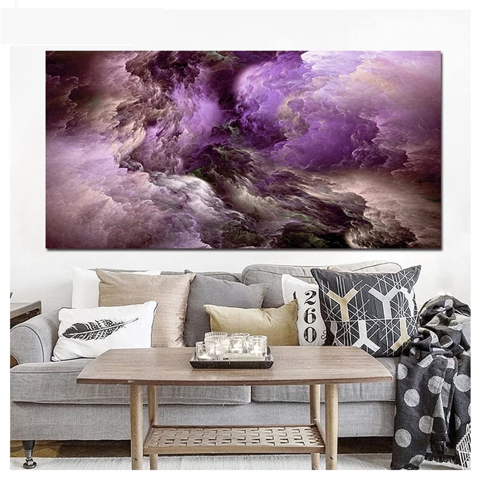 Peinture Diamant Ciel Violet pour illuminer un salon avec une broderie strass