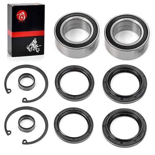 Rodamientos y sellos de rueda delantera con clip de seguridad compatible con Honda Rancher 350 TRX350 FE/FM Rancher 400 TRX400 FGA/FA Rancher 420