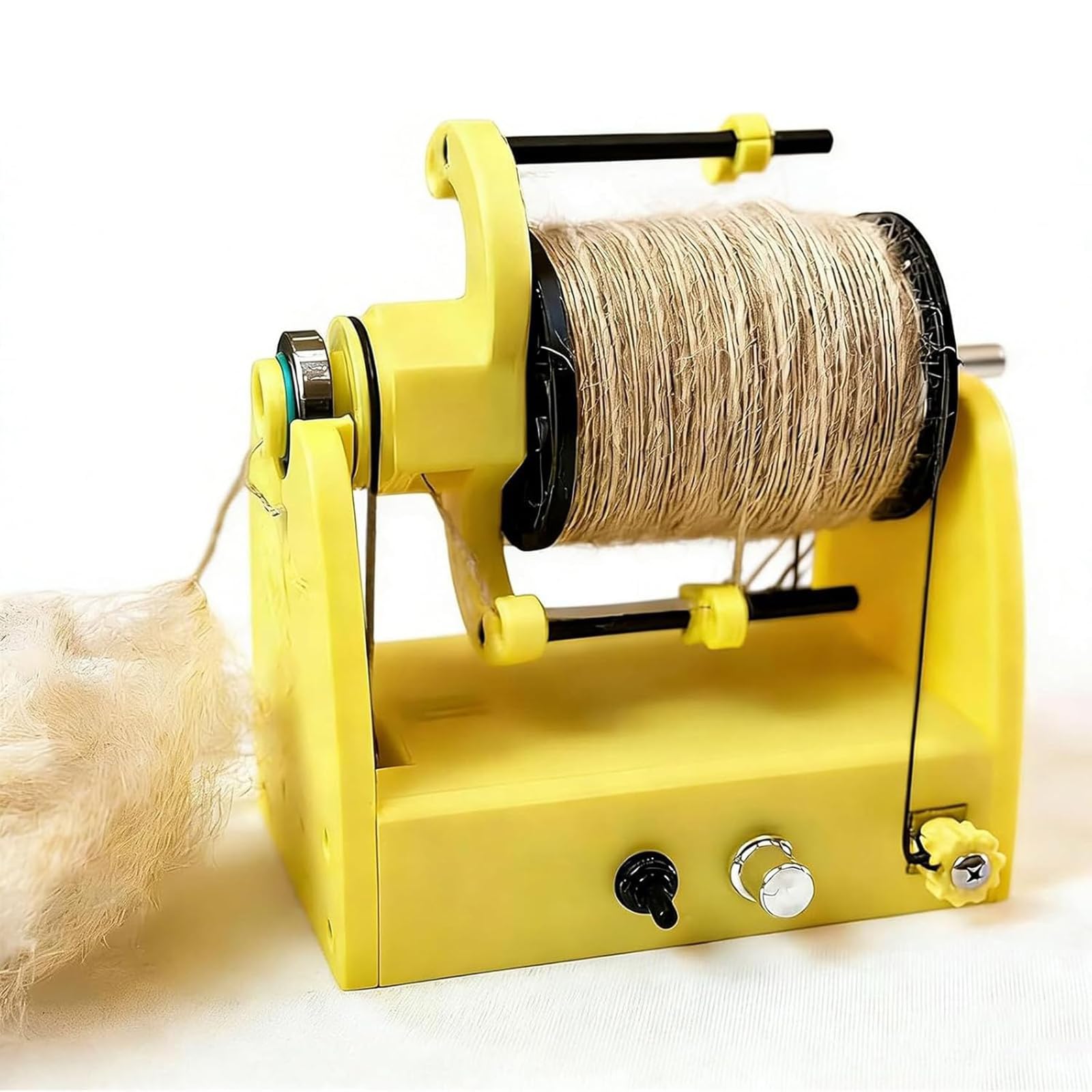 jcwwolk Mini Wool Spinning Wheel, Portable Electric Yarn Spinner, Capacity 2.8oz(80g), Max Speed ​​800rpm, With Foot Switch, For Yarn Weaving Blendin And Wool Fibre Twisting